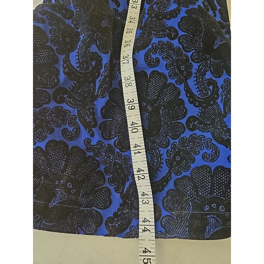 Lands' End Woven‎ Velvet Floral Dress 18 Burnout Blue XL Whimsigoth Fairy Grunge - Picture 8 of 9